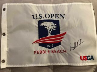 Brooks Koepka Signed 2019 US Open Flag AND Tuesday Round Titleist Golf Ball 2