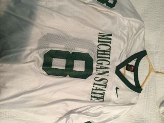 Authentic Nike Vintage Michigan State Spartans Football Jersey Xl,  White 8