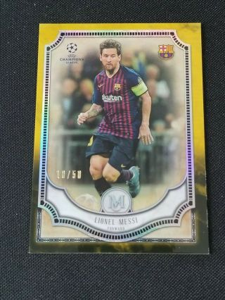 2018 - 19 Champions League Museum Lionel Messi Gold Base Card 10/50 Barcelona