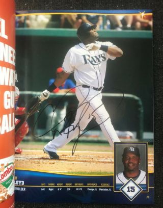 2008 Tampa Bay Rays Yearbook Program - - Cliff Floyd Autographed 3