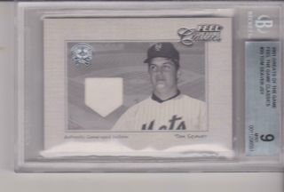 2001 Fleer Greats Of The Game Feel The Game Classics Tom Seaver Jersey Bgs 9 Mt