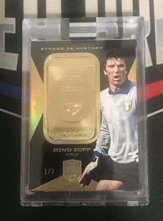 Dino Zoff 2018 Eminence Etched In History 1 Oz 14k Gold Bar Card 1/3 Italy