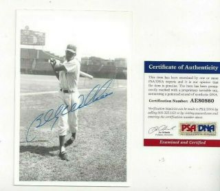 Billy Williams Autographed 4x6 Photo Chicago Cubs Baseball Psa Rookie