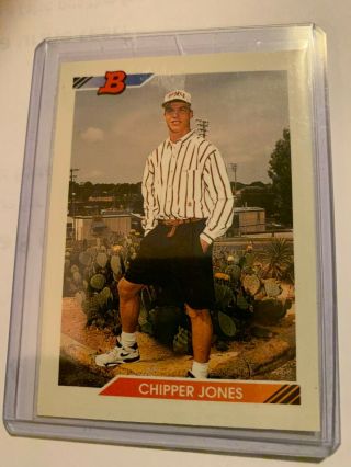 Chipper Jones 1992 Bowman Rookie 28 Hall Of Famer Braves