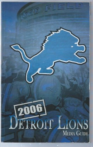 2006 Detroit Lions Nfl Football Media Guide Record Book