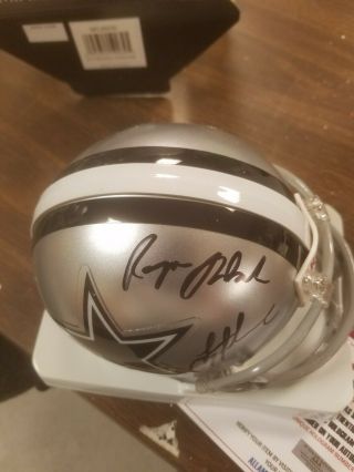 Roger Staubach/troy Aikman Auto Autographed Mini Helmet Dallas Cowboys
