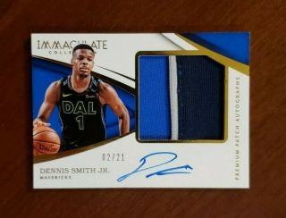 2017 - 18 Panini Immaculate Dennis Smith Jr Gold Rpa Patch Autograph Rc 02/21 Auto