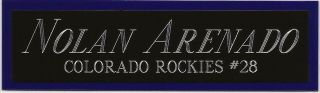 Nolan Arenado Colorado Rockies Nameplate For Autographed Signed Baseball Jersey