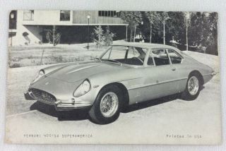 1960’s Ferrari 400/sa Superamerica Vintage Car Postcard