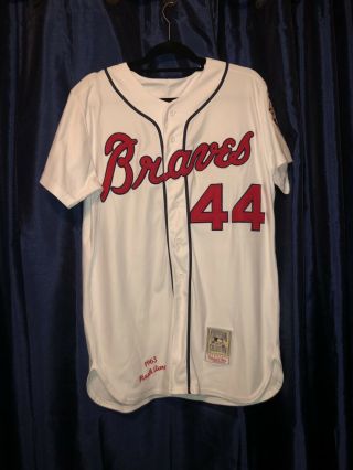 Hank Aaron Atlanta Braves Mlb Baseball Jersey Mitchell & Ness Size 44 L 1963