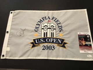 Jim Furyk Signed 2003 U.  S.  Open Flag (inscription 272),  Jsa Cert.