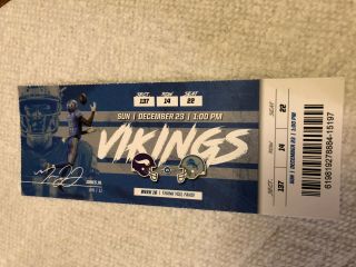 1 Detroit Lions Vs Minnesota Vikings Ticket Stub 12/23/18