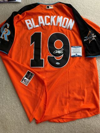 Charlie Blackmon Signed Jersey Custom 2017 All Star Game W/beckett Cert