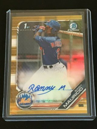 2019 1st Bowman Chrome Gold Refractor Auto Ronny Mauricio Mets 26/50 Invest Bgs?