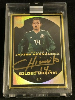 2018 Emminence Javier Hernandez Gilded Graphs Gold Auto Chicharito Mexico 4/5