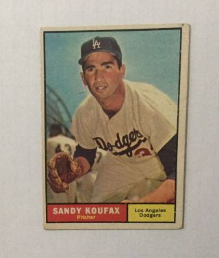1961 Topps Sandy Koufax Los Angeles Dodgers 344 Vg/ex