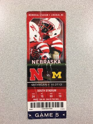 Michigan Vs.  Nebraska 2012 Football Ticket Stub
