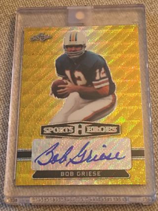 Bob Griese 2018 Leaf Metal Sports Heroes Autograph 1/1 Dolphins Perfect Season