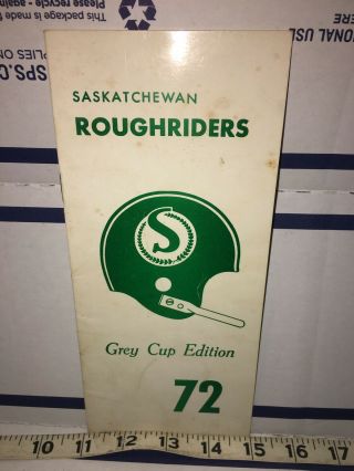 1972 Saskatchewan Roughriders Grey Cup Edition Media Guide Press Book Cfl