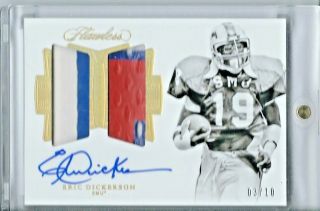 2018 Panini Flawless Collegiate Patch Autographs Gold Eric Dickerson 4/10