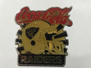 Vintage 1980 1985 Los Angeles La Raiders Nfl Coke Coca Cola Helmet Logo Pin
