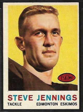 1959 Topps Cfl Football: 38 Steve Jennings Rc,  Edmonton Eskimos