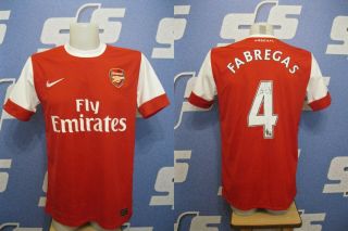 Signed Arsenal London 4 Fabregas 2010/2011 Home Sz M Nike Shirt Soccer Jersey