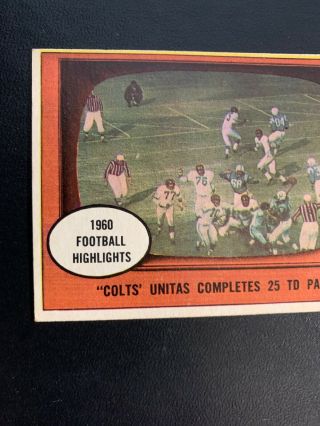 1961 Topps Football Card 57 Johnny Unitas IA 
