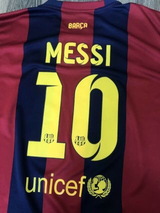 2014 - 2015 Nike FC Barcelona Lionel Messi Home Jersey Shirt Maglia Kit Argentina 4
