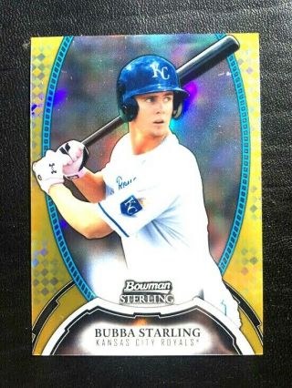 2011 Bowman Sterling Gold Refractor Non Auto Bubba Starling Rc /50 Royals