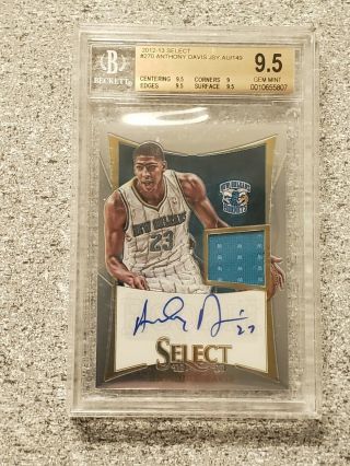 2012 - 13 Select Anthony Davis Rpa Rc Rookie Patch Auto 003/149 Bgs 9.  5/10