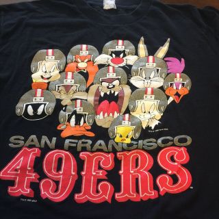 Vtg 90s San Francisco 49ers Looney Tunes T Shirt Large Football Nfl 1995 Usa