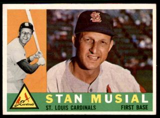1960 Topps 250 Stan Musial Cardinals Nm,  To Nm - Mt