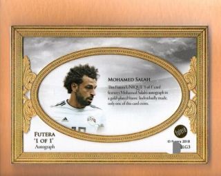 Mohamed Salah 2018 Futera Unique Gold Frame 1 Of 1 Autograph Auto Liverpool 1/1