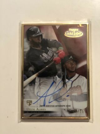Ozzie Albies 2018 Topps Gold Label Class 3 Auto Autograph Red Parallel /25