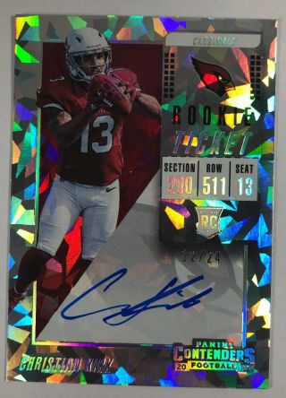 Christian Kirk Auto 2018 Contenders Cracked Ice Rookie Autograph D 12/24