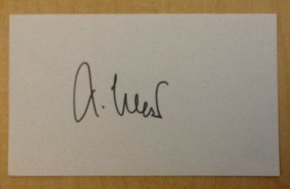 Jerry West Autographed 3x5 Index Card Hof Los Angeles Lakers L@@k