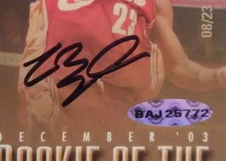 2003 - 2004 Lebron James UDA Autograph Jumbo Rookie Of Month Auto 8/23 Upper Deck 3