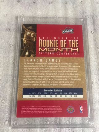 2003 - 2004 Lebron James UDA Autograph Jumbo Rookie Of Month Auto 8/23 Upper Deck 8