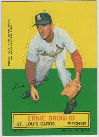 1964 Topps Stand Up Ernie Broglio Ex - Nm St Louis Cardinals Ex - Nrmt