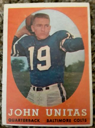1958 Topps 22 Johnny Unitas (colts) Football Card - Vg