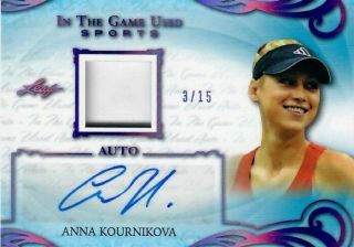 2019 Leaf In The Game Sports Anna Kournikova 3/15 Relic Autograph.