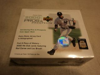 2000 Upper Deck Pros & Prospects Baseball Factory Hobby Box 24 Packs
