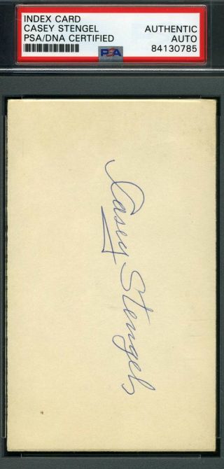 Casey Stengel Psa Dna Autograph 3x5 Index Card Authentic Hand Signed