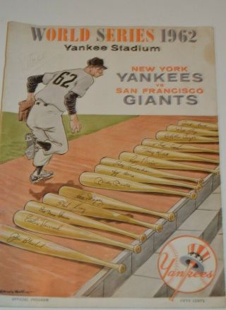 Vintage 1962 World Series Program Ny Yankees Vs.  Sf Giants
