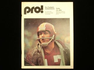 December 15,  1974 York Jets @ Baltimore Colts Pro Nfl Program