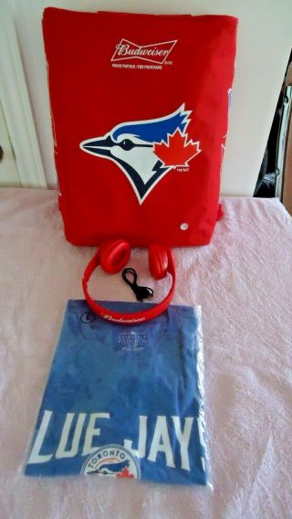 Toronto Blue Jays Budweiser T Shirt Lg Insulated Beer Bag Cooler Backpack