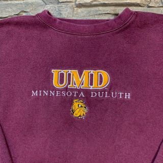University Of Minnesota Duluth Bulldogs Crewneck Sweatshirt 90s Umd Mens Medium