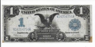 1899 $1 Dollar Black Eagle Silver Certificate Large Bill