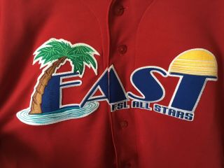 FLORIDA STATE LEAGUE GAME WORN ALL STAR JERSEY EAST SIGNED 10 SIZE 46 VERY HTF 3